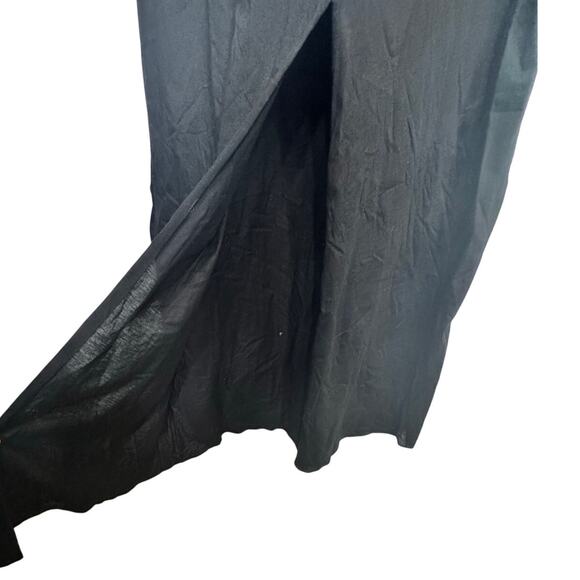 Madewell Black Cotton Tank Midi Dress Sz 10 Split Hem Panel Front Minimalist - Picture 2 of 6